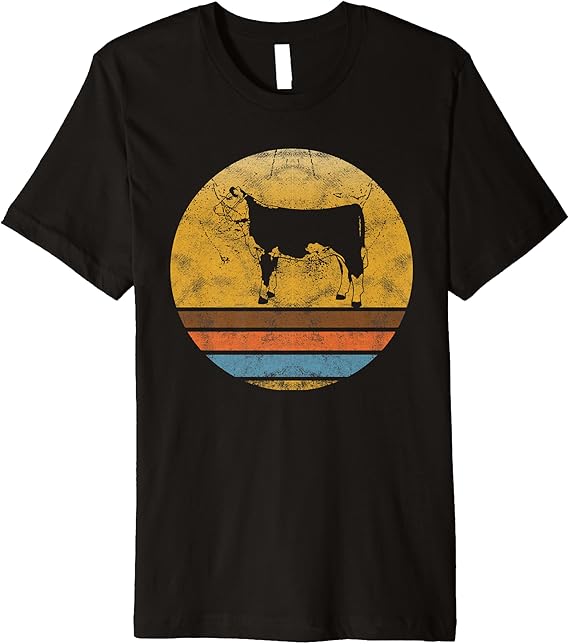 Retro Hereford cattle Animal Vintage Style Love Animals